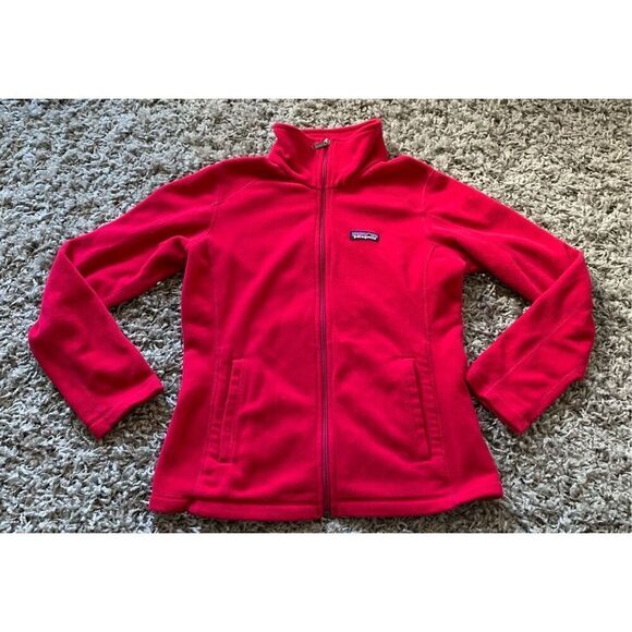 Patagonia BASIN TRAIL BRIGHT PINK ZIP Fleece Jacket Coat womens S - Picture 2 of 7